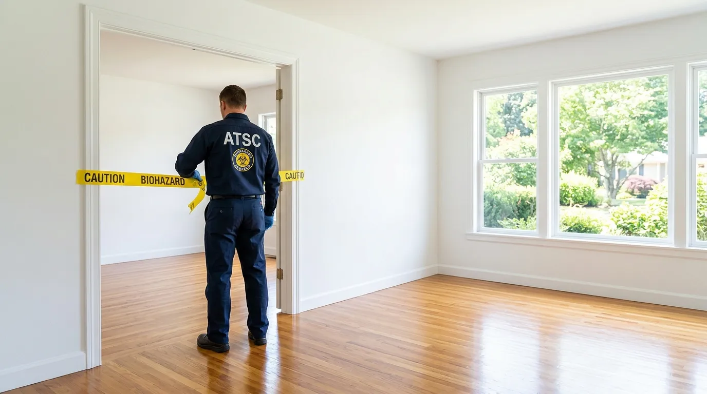 Certified biohazard cleanup crew performing Crime Scene Cleanup in Olyphant